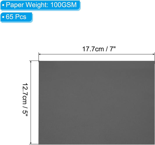 PATIKIL 65 Sheets Vellum Paper 5x7, Vellum Paper Printable Translucent Paper 100GSM for Invitations Printing, Black