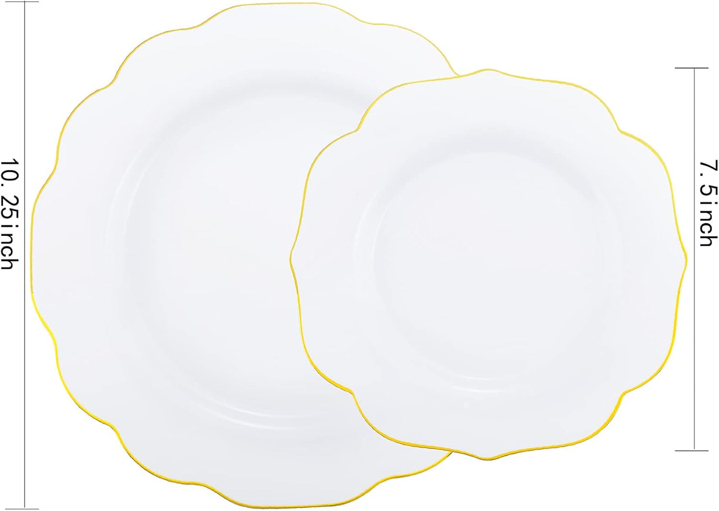NOCCUR 120PCS Gold Plastic Plates Disposable for 60 Guests - Include 60 Dinner / 60 Dessert Plates Heavy Duty for Fall Party&Thanksgiving