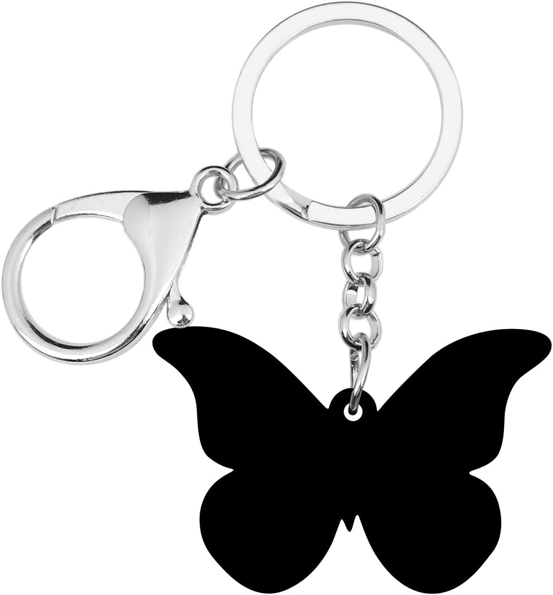 BONSNY Morpho Menelaus Butterfly Key Chains for Women Car Purse Bag Rings Pendant Charms
