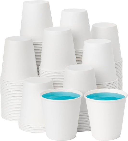 RACETOP 3 oz 300 Pack Paper Coffee Cups for Bathroom, Disposable Mouthwash Cups, Small Paper Cups for Parties, Picnics, Travel