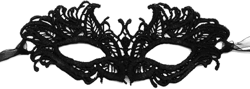 2 Pieces Masquerade Mask for Women Black Lace Mask for Masquerade Ball, Halloween Party
