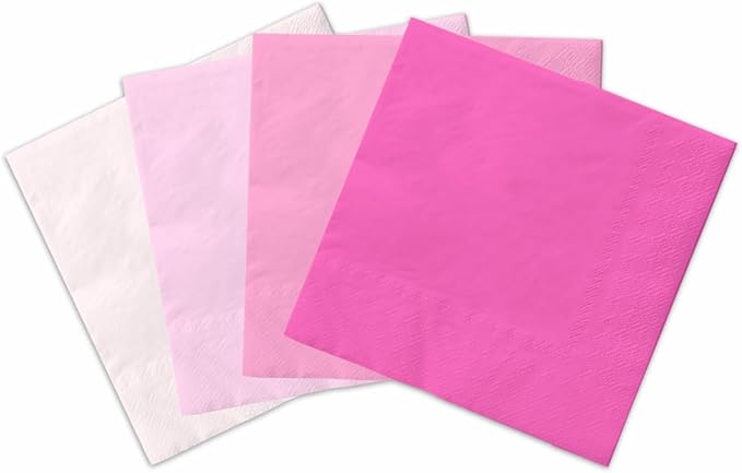 40pcs Light Pink Napkins - Pink Baby Shower Decorations, Disposable for Birthday, Wedding, Baby Showers