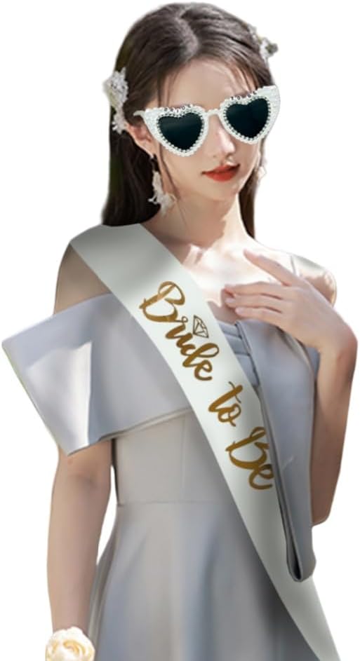 molchagar Bride to be Sash & Bride Sunglasses for Bachelorette Party Decorations, Bridal Shower Gift, Wedding Favors, Bride, Birdesmaid Accessories