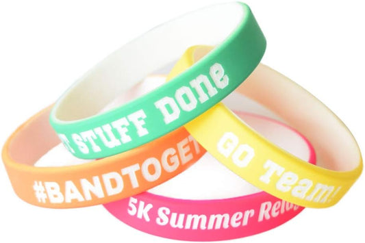 Reminderband Custom 100% Silicone Luxe Wristbands – Personalized Motivational Bracelets, Bulk Rubber Bands for Events, Fundraisers, Awareness, Gifts - Hypoallergenic Bands