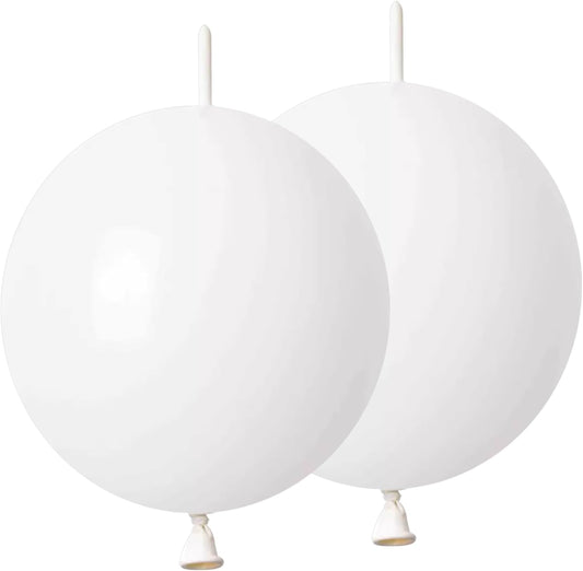 White Link Balloons 10 Inch 120 Pcs Latex Linking Balloons for Birthday Wedding Party Festival Decorations