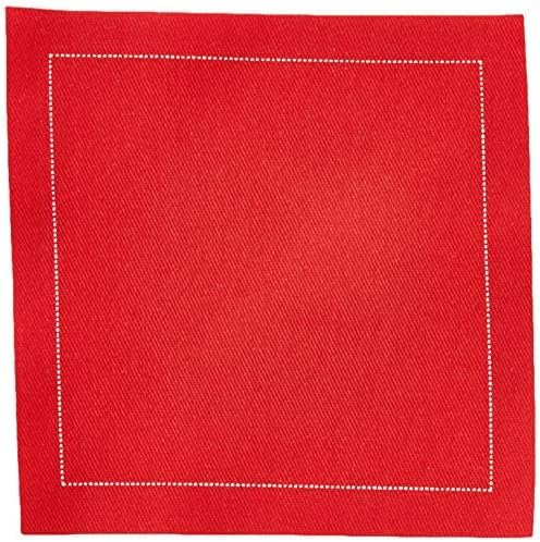 Five Star Cocktail Napkins, 50 Luxury Cotton Disposable Cocktail Party Napkins, 4.5" x 4.5" for Home Bars, Game Nights, Beverages, Birthdays, Weddings & Holidays, Red