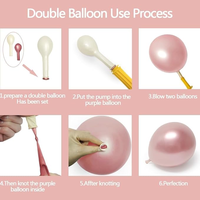 Pearl Pink Balloon Arch Double Stuffed Pearl Dusty Rose Pink Balloon Garland Kit Blush Balloons Different Size With Clear Balloons for Birthday Wedding Valentines Day Bridal Baby Shower Party Decor