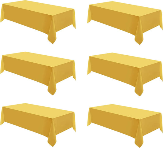 Rectangle Tablecloths 60x120 Inch 6 Pack Yellow Tablecloth Washable Decorative Linen Polyester Table Cloths for Dining Table Banquets Buffet Parties and Wedding