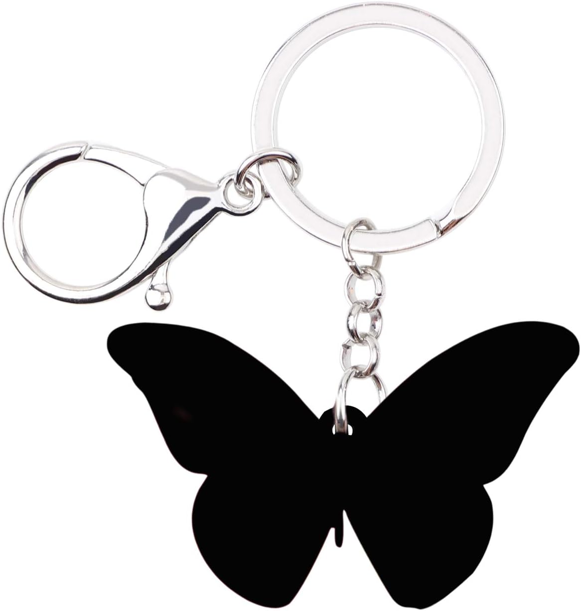 BONSNY Morpho Menelaus Butterfly Key Chains for Women Car Purse Bag Rings Pendant Charms