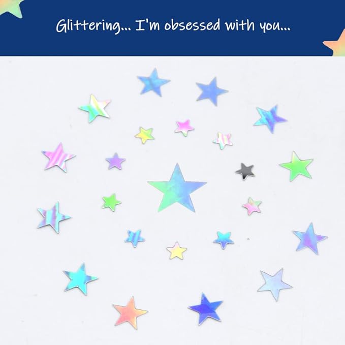 Ruidee 60g Star Confetti Metallic Foil Stars Table Confetti Metallic Foil Stars Sequin for Halloween Birthday Wedding Festival Party DIY(Colour Silver)
