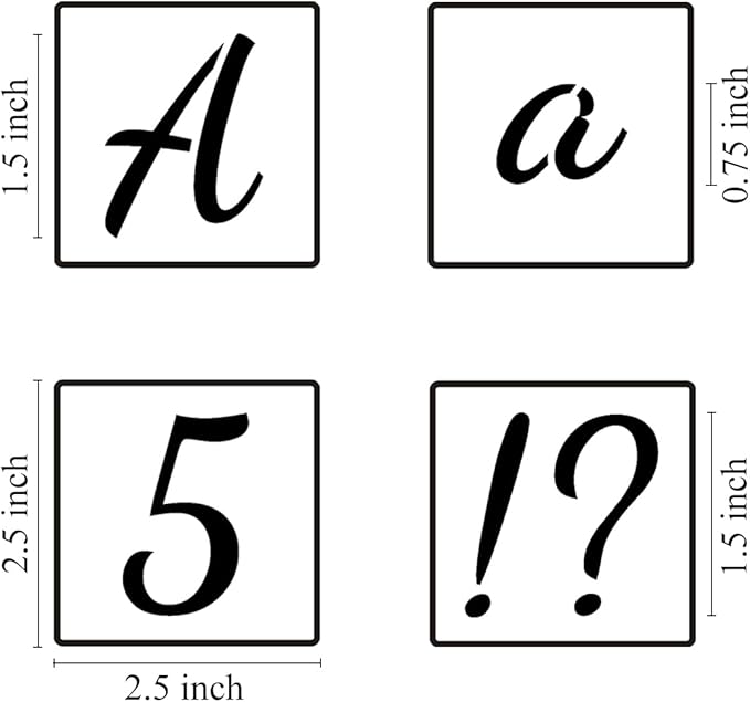 1.5 Inch Alphabet Letter Stencils for Painting - 70 Pack Letters and Numbers Stencil Templates with Signs for Painting on Wood, Reusable Number and Letter Stencils for Chalkboard Wood Signs & Wall Art