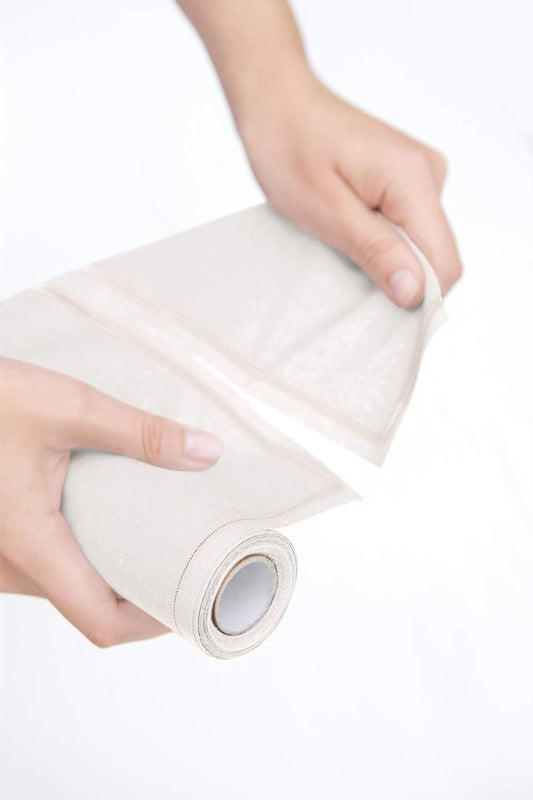 MY DRAP Basics Cotton Cocktail Napkin, 2 Packs of 50 Per Roll, Cream, 4.3 x 4.3 Inch