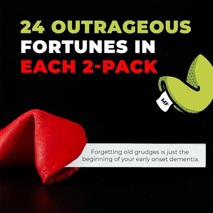 Miss Fortunes, Funny Fortune Cookies, The Two-Pack Shakur (Multi-pack of 2 Dozen Cookies) (Fortunes Against Humanity + Unlucky Dozen)