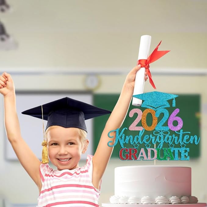 Kindergarten Grad Cake Topper,2026 Graduation Cake Topper,Peace Out Kindergarten Next Stop 1st Grade cake Decorations,2026Kindergarten Graduation Party Decorations Supplies