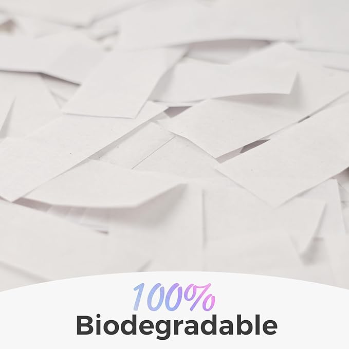 1.2LBS Confetti, White Biodegradable Confetti - Rectangular Fluttering Tissue Paper Confetti for Cannon and Launcher use – Parties, Concerts and Weddings for Events (ivory white)
