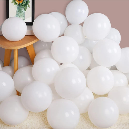 BEISHIDA 100Pcs 5 Inch Pastel White Balloons Mini Thicken Light Macaron White Latex Balloon for Birthday Wedding Reception Bridal Shower Party Decorations Supplies