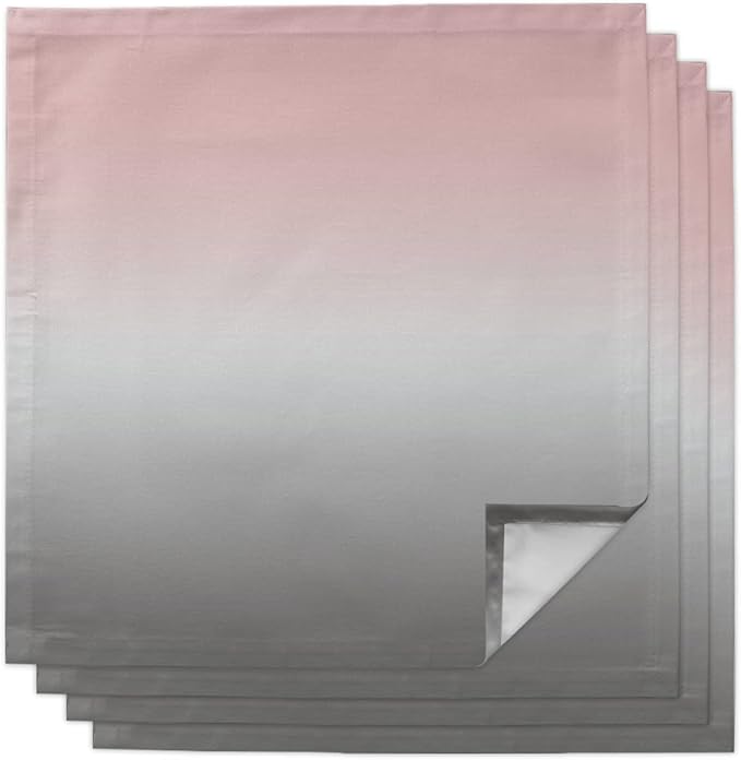 Cloth Napkins Pink and Grey Ombre Set of 4 Dinner Napkins Paper Soft Durable Washable Table Napkin Pink Gradient Color Reusable Napkins for Family Dinners Weddings and Everyday Use 20x20 Inch