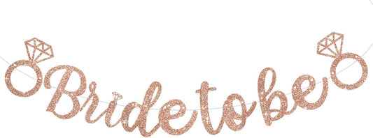 Glitter Rose Gold Bride to Be Banner,Pre-Strung Bridal Shower Sign Garland,Bachelorette Party Decoration Wedding Shower Party Supplies(No DIY)