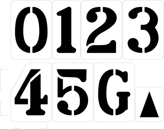 72" Football Field Number Stencil Kit | Part#: 10000222 | Ideal for Painting Yardage Numbers | Includes Numbers 0 Thru 5, G & 1 Directional Arrow | Durable 1/8" PolyTough Lifetime | Made in USA