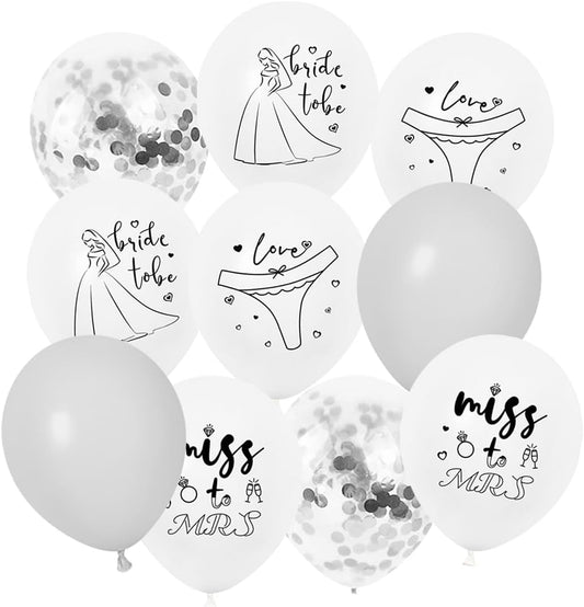 Bachelorette Balloon Silver Bride Balloons Printed for Bachelorette Party Decorations,Bridal Shower Decorations