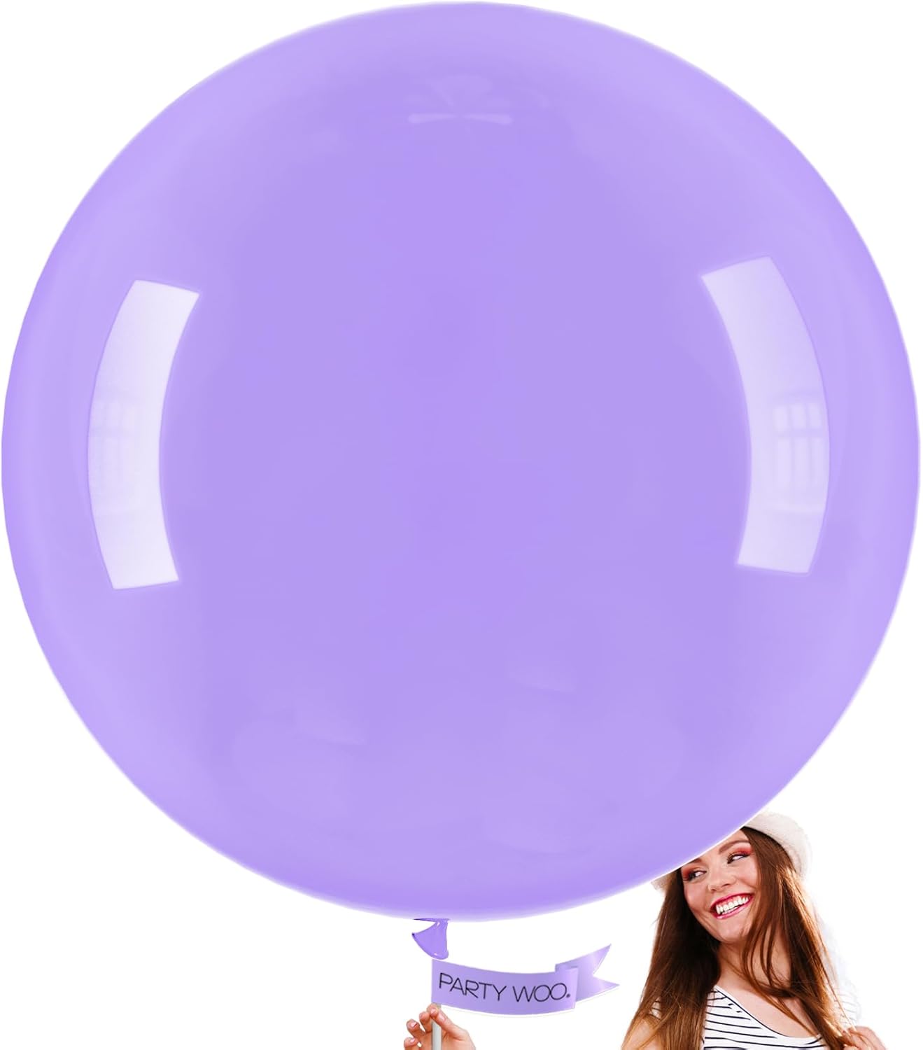 PartyWoo Pastel Purple Balloons 4 pcs 36 Inch Extra Large Big Jumbo Giant Light Pastel Purple Lavender Lilac Latex Helium Balloons for Graduation Baby Shower Birthday Party Decorations Purple-Q10