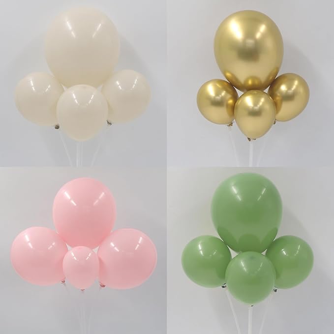 160pcs Baby in Bloom Balloon Arch Kit, Sage Green and Pink White Sand Metallic Gold Balloons for Baby in Bloom Spring Baby Shower Mother's Day Boho Birthday Party Decoration