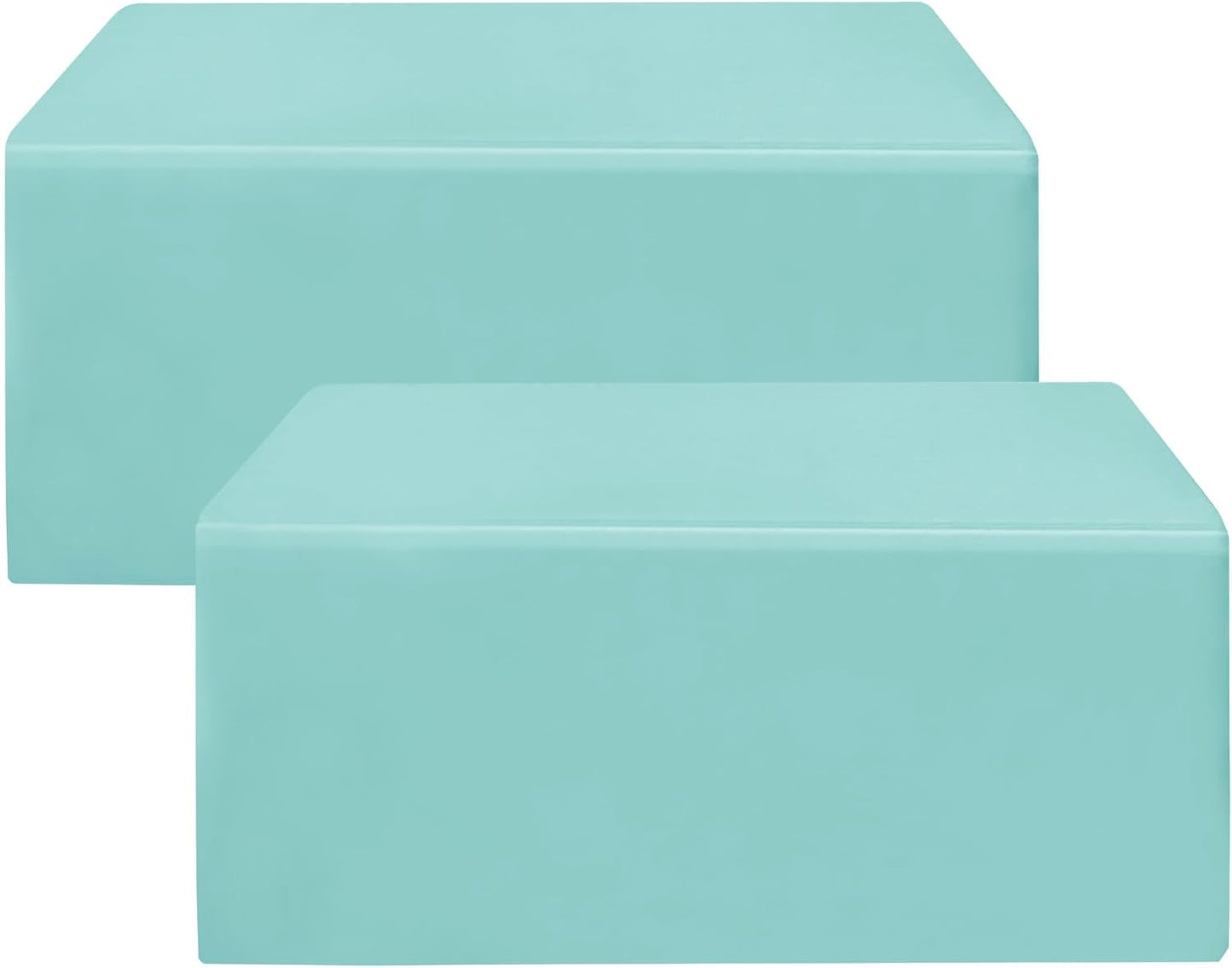 HolidayIdeas Fitted Table Covers for 6 Foot Tables - 72 x 30 Inch - 2 Pack Rectangle Table Clothes Polyester Fabric Table Cover for Folding Table, Parties, Holiday Dinner, Trade Show (Aqua)