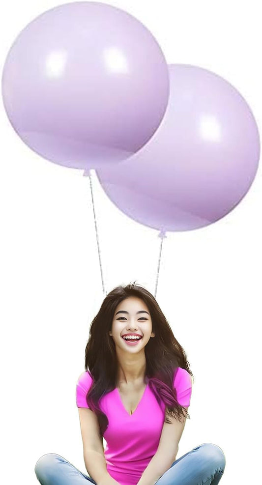 IN-JOOYAA 15Pcs 24 Inch Balloons Macaron Purple Giant Round Balloons Large Balloon For Wedding Baby Shower Birthday Party Decorations