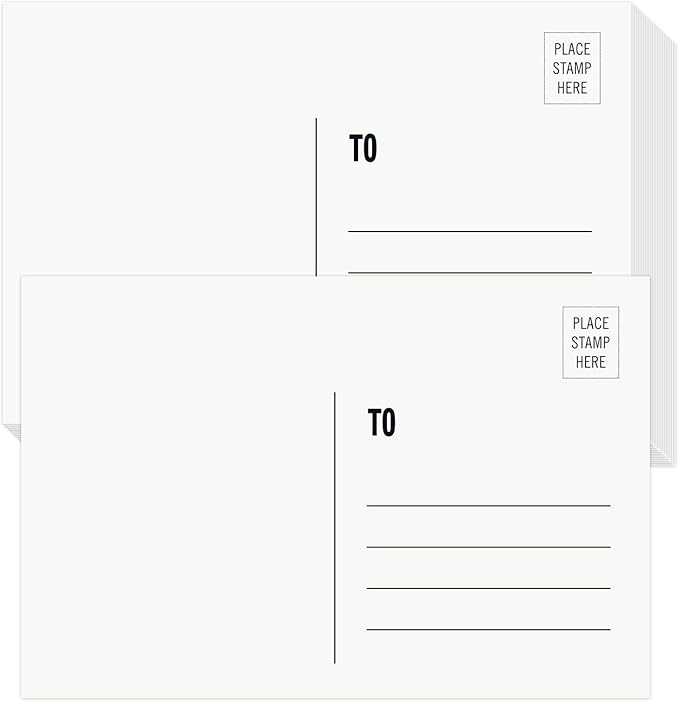 KTFNOMES Blank Postcards for Mailing, 100 White 4x6, Mailable Postcards Set Make Your Own Printable Postcards 300gsm/14pt Postcard Paper Cardstock for DIY Mailing Christmas Thanksgiving Painting