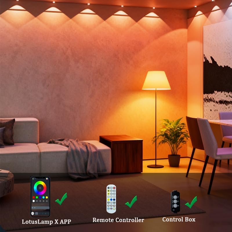 Permanent Outdoor Lights,Smart Outdoor Christmas Lights with IC+RGB 20 LED, IP67 Waterproof Eaves Lighting with 213 Modes for Halloween Christmas Birthday Holiday Party, APP/Remote Control