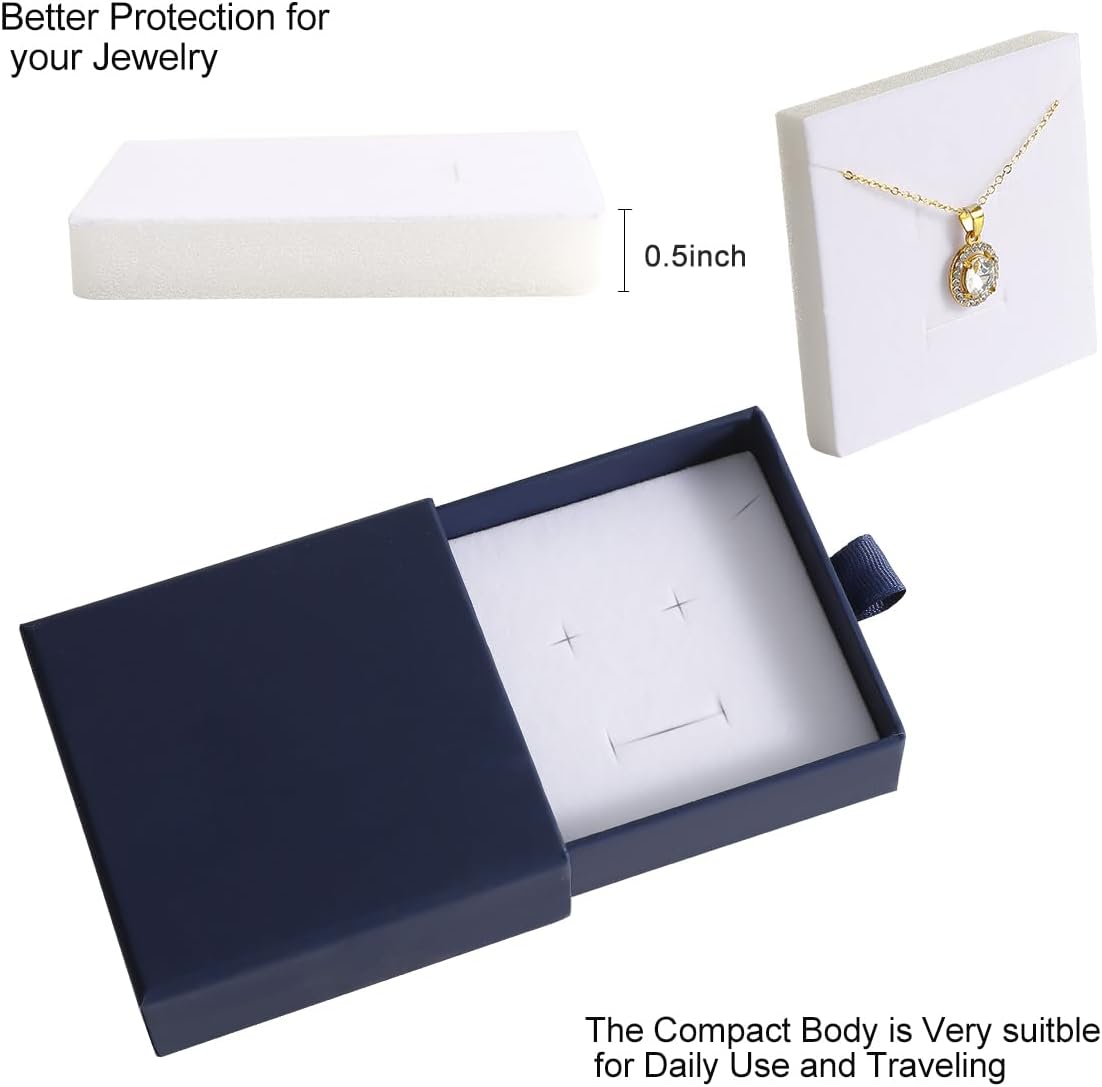 40Pcs Navy Blue Small Jewelry Boxes 3.54×3.54×1.26in Cardboard Jewelry Gift Boxes Jewelry Packaging for Small Business for Necklace Ring Bracelet Earring Display Box