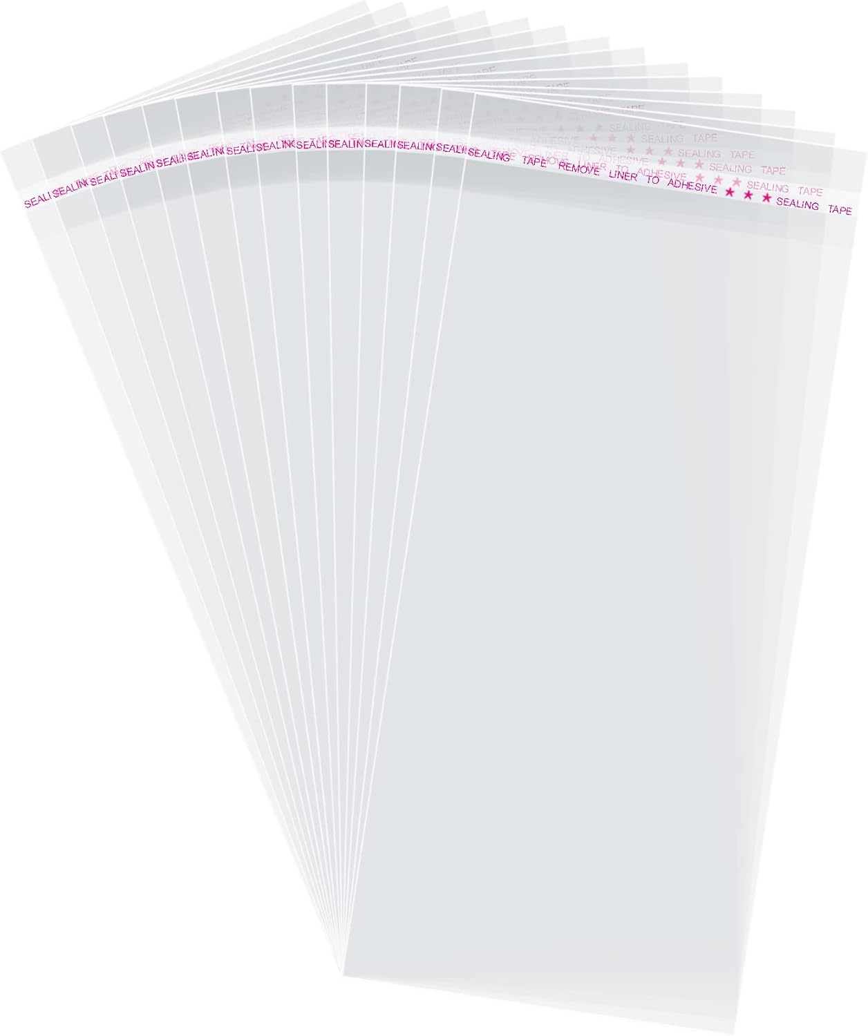 Morepack Self Sealing Cellophane Bags,4x9 Inches 200 Pcs Clear Resealable Cellophane Bags for Packaging Cookies, Favors and Products