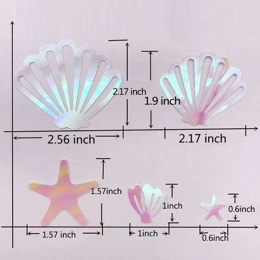 Seashell Confetti for Table Decor.100PCS Pearl Pink Seashell Glitter Confetti for Mermaid Birthday Party Decorations Starfish Ocean Party Decorations