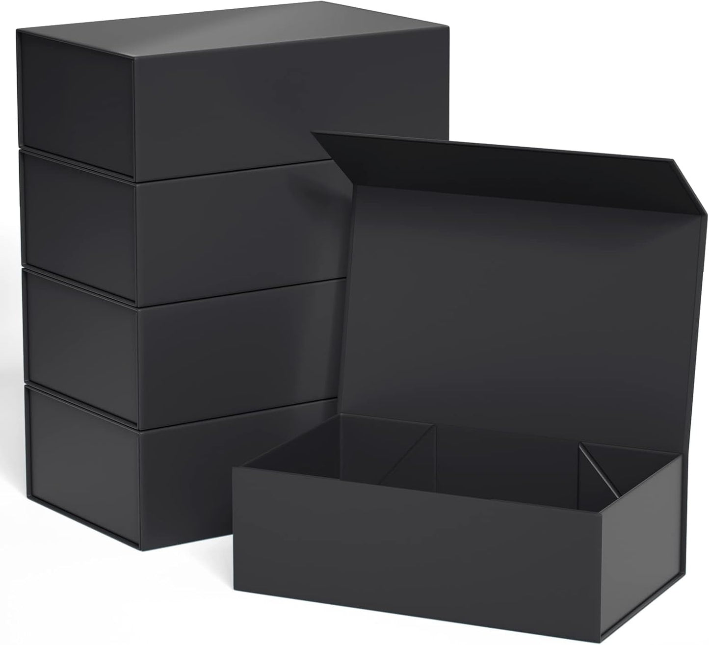 Gift Boxe 12" x 6" x 4" with Magnetic Closure Lid Gift Boxes for Presents,Bridesmaid Gifts Box,Cute Box,Birthday Gift box,Luxury for Gift Packaging, Magnetic Gift Box for Wrapping Gifts (Black/5PCS)