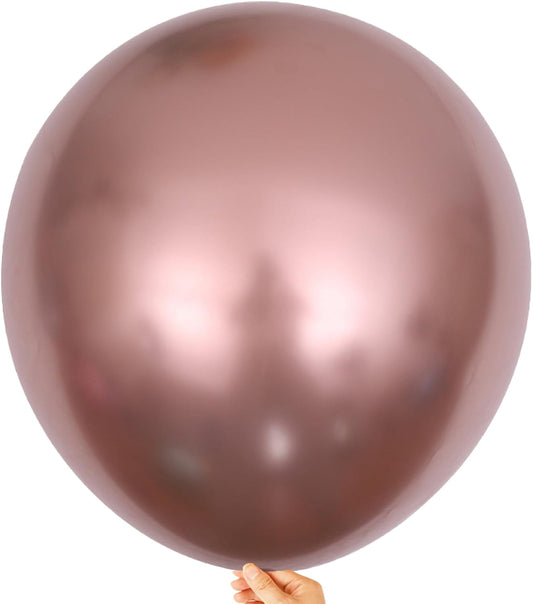 10pcs 18 inch Metallic Rose Gold Balloons, Thick Latex Chrome Helium Balloons for Birthday Family Party Wedding Party Baby Shower Decoration Supplies