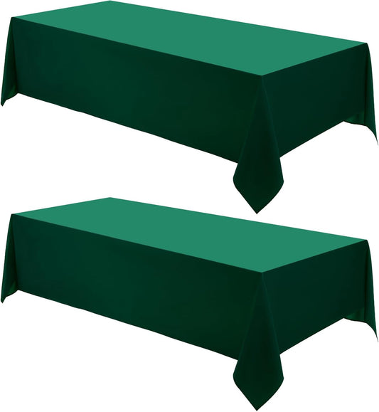Rectangle Tablecloths 60x120 Inch 2 Pack Dark Green Tablecloth Washable Decorative Linen Polyester Table Cloths for Dining Table Banquets Buffet Parties and Wedding