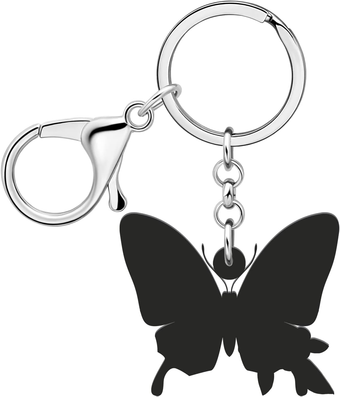 BONSNY Morpho Menelaus Butterfly Key Chains for Women Car Purse Bag Rings Pendant Charms