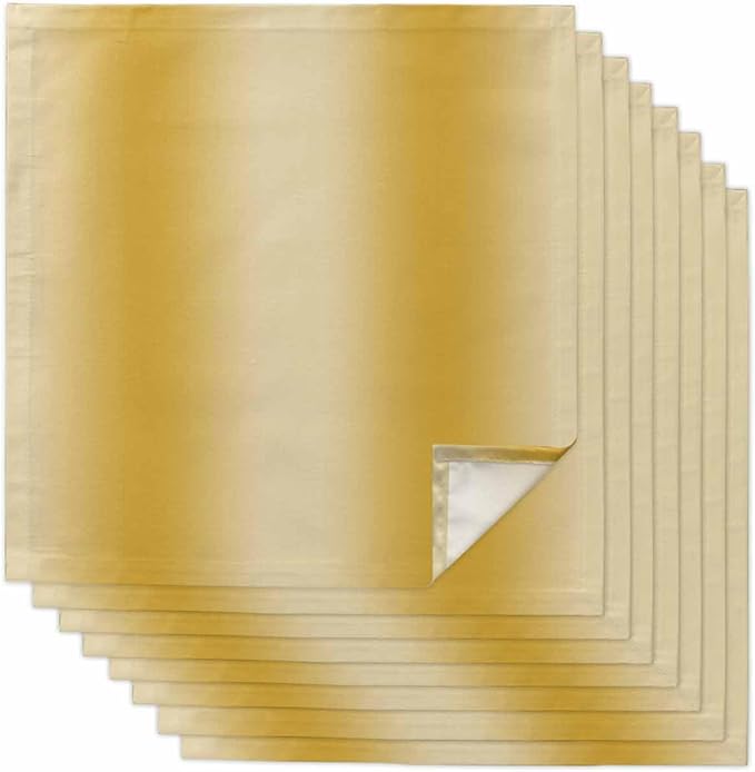 Yellow Ombre Cloth Napkins Set of 8 Reusable Dinner Napkins, Modern Abstract Art Cocktail Napkin, Farmhouse Gradient Washable Table Napkins for Wedding/Holiday Party/Baby Shower 20"x20"