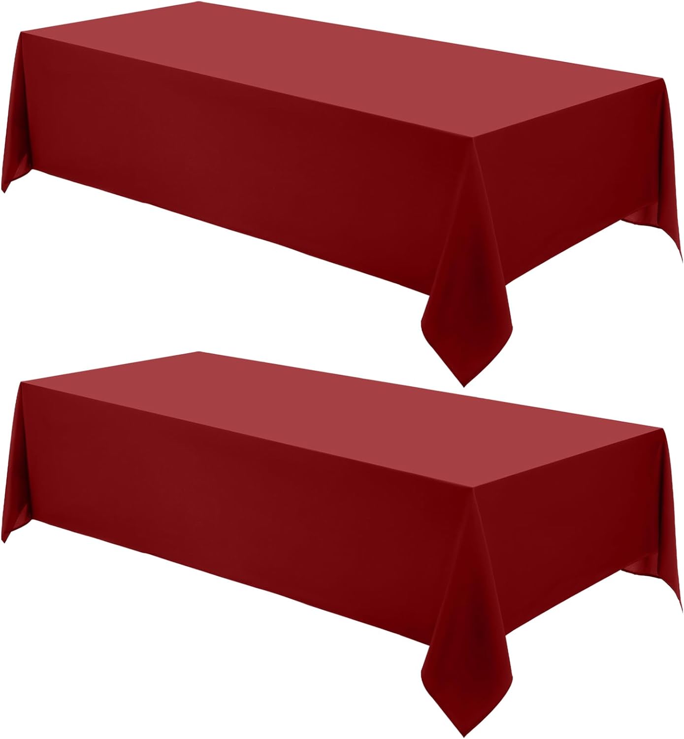 Rectangle Tablecloths 90x132 Inch 2 Pack Red Tablecloth Washable Decorative Linen Polyester Table Cloths for Dining Table Banquets Buffet Parties and Wedding