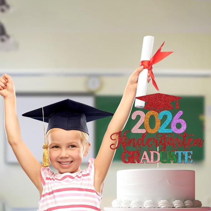 Kindergarten Grad Cake Topper,2026 Graduation Cake Topper,Peace Out Kindergarten Next Stop 1st Grade cake Decorations,2026Kindergarten Graduation Party Decorations Supplies