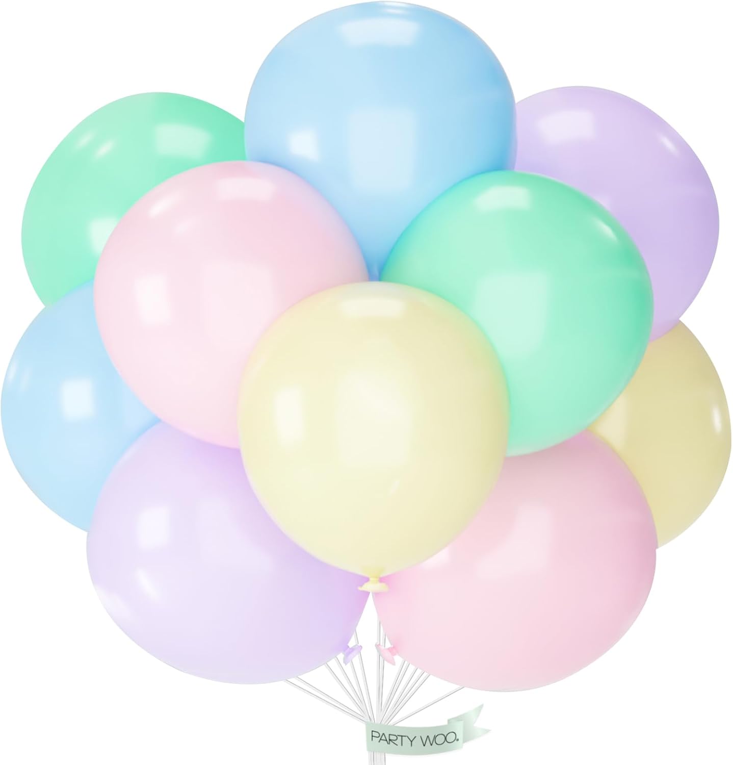 PartyWoo Pastel Balloons 20pcs 18 Inch Pastel Rainbow Latex Balloons for Baby Shower Gender Reveal Engagement Bachelorette Easter Bridal Shower Anniversary Retirement Birthday Party Decorations