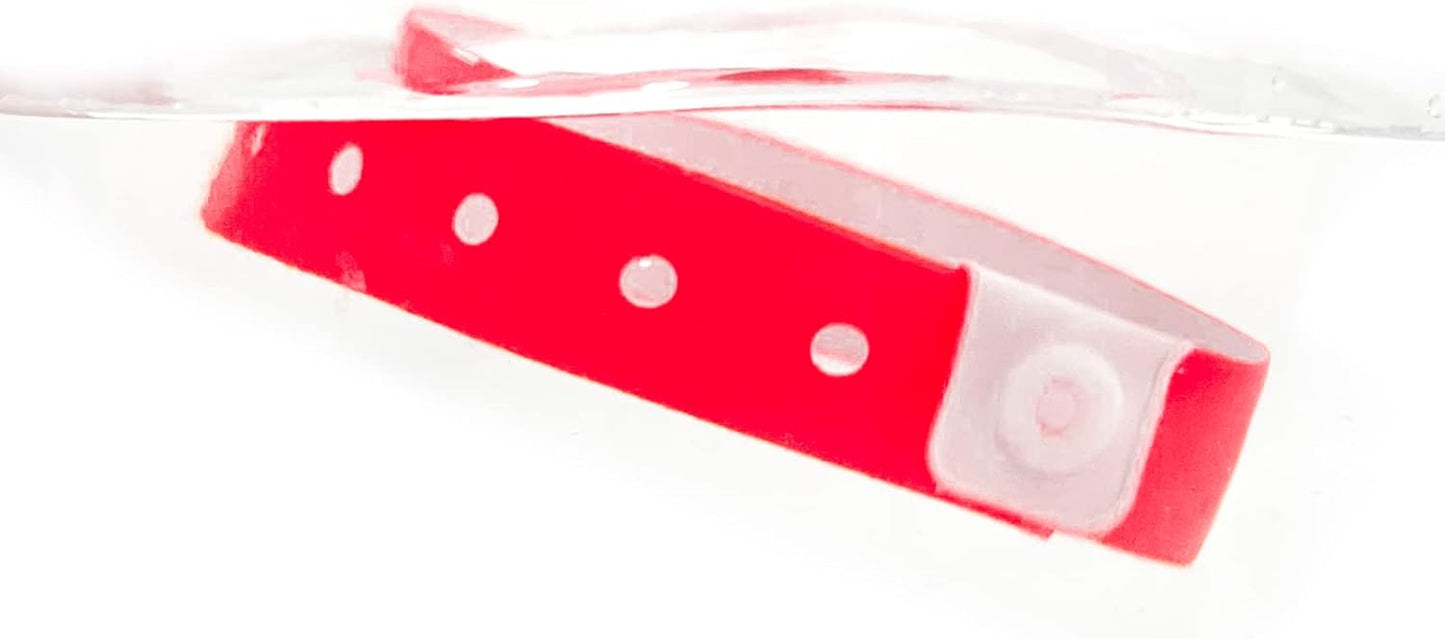 Red Plastic Wristbands-500 Pack Colored Identification Wristbands for Events, Waterproof Lightweight Security Vinyl Wristbands for Party Concert Club Festival Entrance Admission