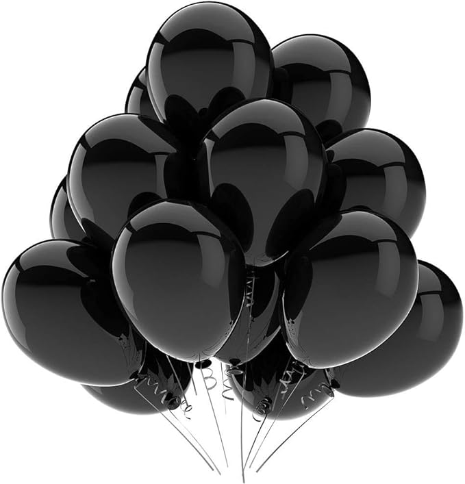 KBZVNAF Black Balloons Latex Party Balloons - 50 Pack 12 inch Helium Matte Black Balloons for Wedding Graduation Baby Shower Birthday Party Decorations