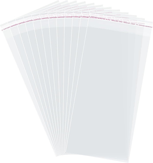 Morepack Self Sealing Cellophane Bags Self Adhesive,5x10 Inches Clear Resealable Cellophane Bags 200Pieces