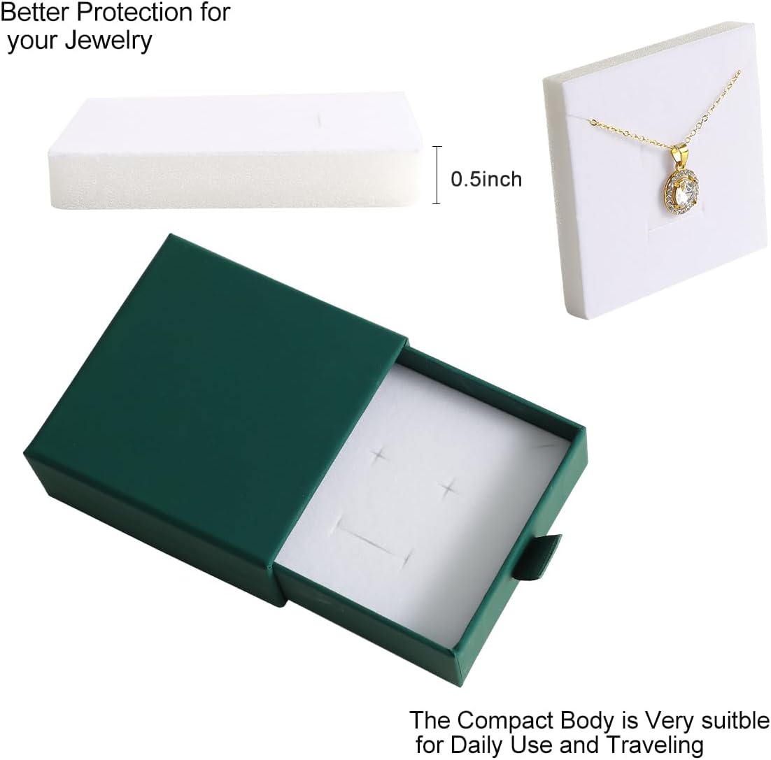 40Pcs Dark Green Small Jewelry Boxes 3.54×3.54×1.26in Cardboard Jewelry Gift Boxes Jewelry Packaging for Small Business for Necklace Ring Bracelet Earring Display Box