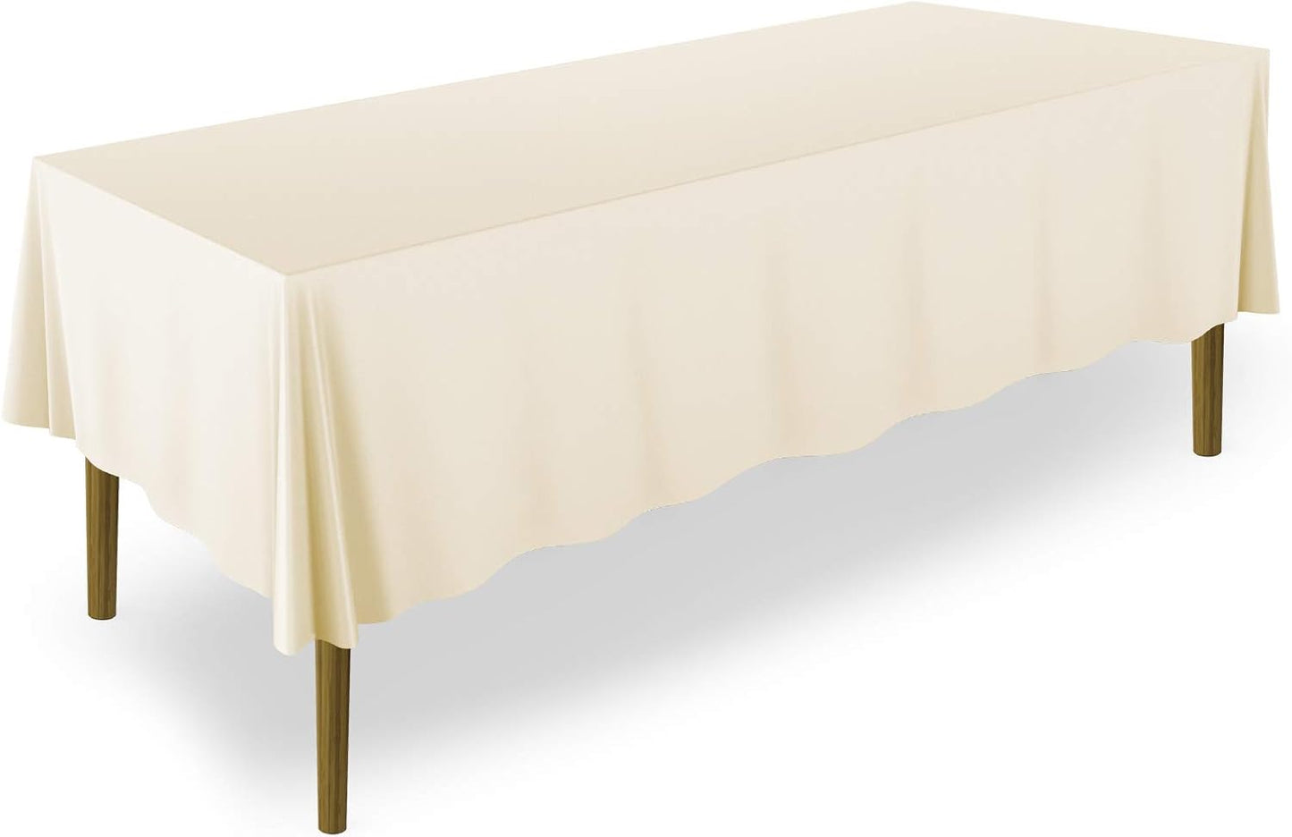 Lann's Linens - 70" x 120" Premium Tablecloth for Wedding/Banquet/Restaurant - Rectangular Polyester Fabric Table Cloth - Ivory