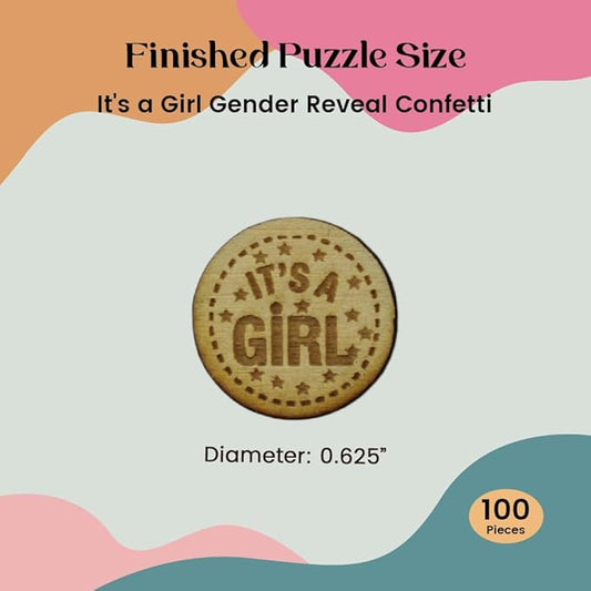 Confetti - Engraved Wood - Rustic Wooden Wedding Decor Party Table Scatter Decorations (It's a Girl)
