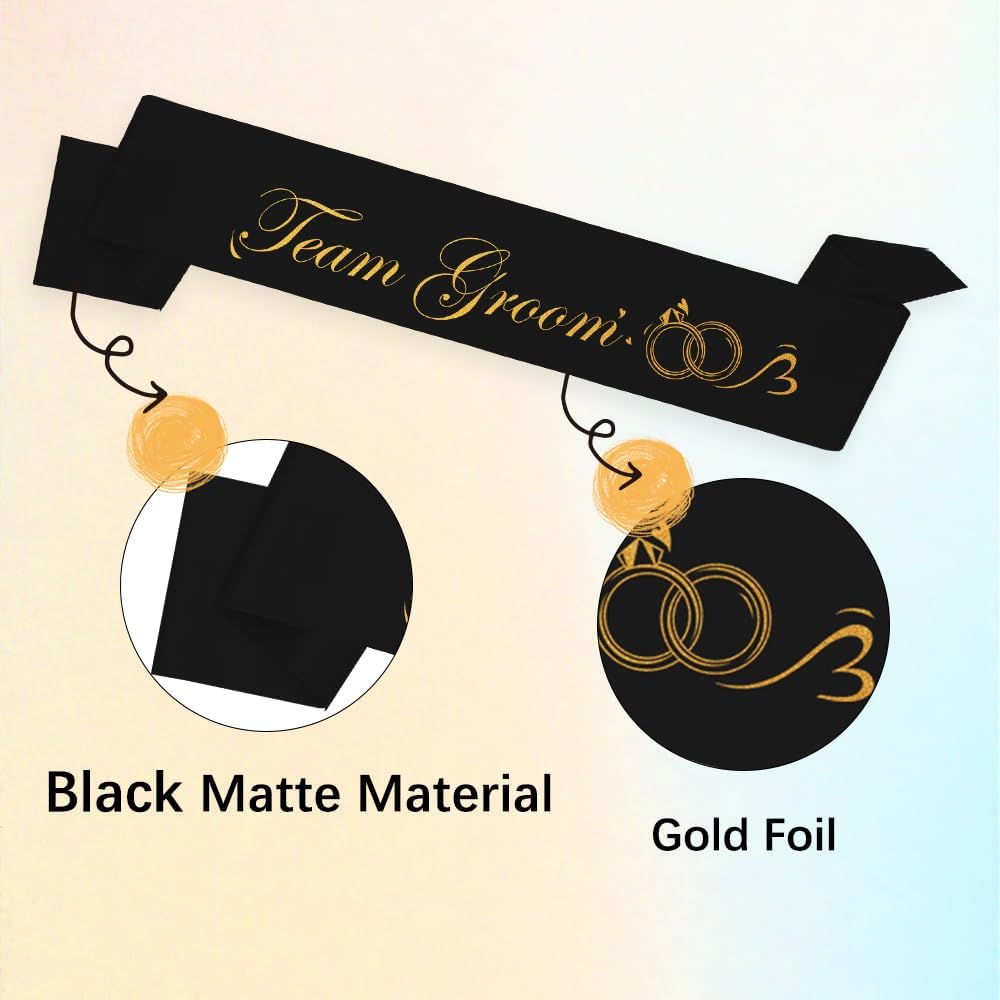 Groomsman Sash - Black Sash Wedding Accessories for Groomsmen & Bachelor Party Decorations & Favors