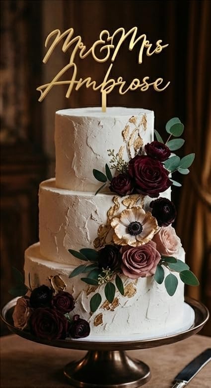 Custom Wedding Cake Topper, Personalize your own Bride And Groom Cake Topper, Mr and Mrs - 30 colors to choose from
