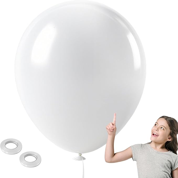 10Pcs Giant White Balloons, 36 Inch Big Wedding Ballons, globos blancos, Matte Latex Balloon as White Party Decorations for Birthday, Baby Shower, Engagement, 4th of July, Gender Reveal, Bachelorette